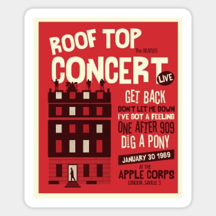 Roof top concert red Sticker